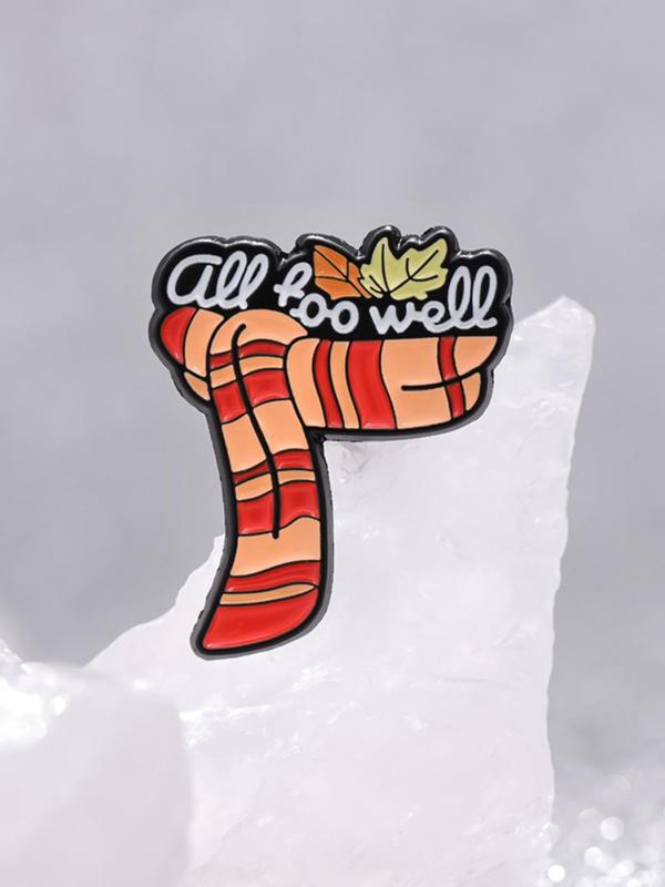 Letter & Striped Pattern Brooch Pin, Fashion Casual Alloy Badge for Daily Vacation Holiday Party, As Gift for Best Friends