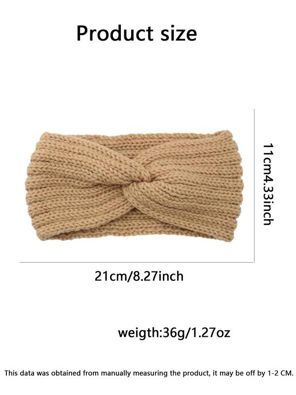 Solid Color Twist Design Hair Band, Women's Knitted Cross Yarn Headband, Autumn and Winter Solid Color Ear Protection Headband, Fashionable Warm Hair Accessory