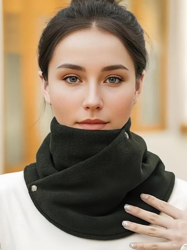 Solid Color Polar Fleece Scarf, Soft Comfortable Windproof Outdoor Travel Scarf, Fashion Accessories for Women & Men