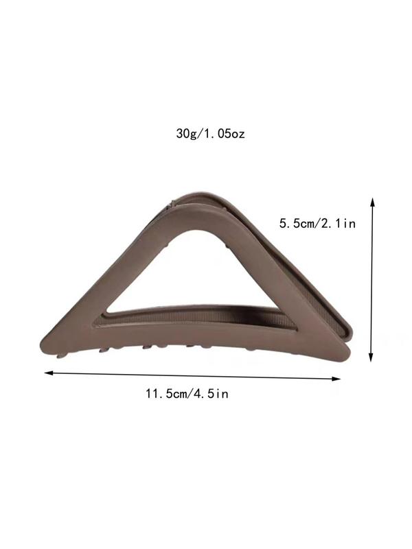 3pcs set Women's Elegant Plain Color Geometric Design Hair Claws, Casual Trendy Triangle Hair Claws, Fashionable Hair Accessories for Daily & Party Decoration