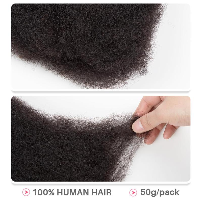 Afro kinky Bulk Human Hair Extensions For Braiding Dreadlock Human Hair 1 count 50g Natural Color Bulk Human Hair