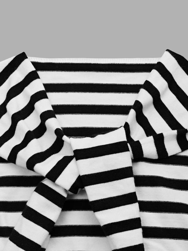 YOZY Women's Striped Print Knot Design Knit Scarf, Casual Soft Comfortable Knit Shawl for Fall & Winter, Women's Knitwear for Women