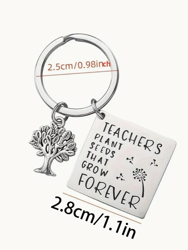 Tree Of Life Design Keychain for Teacher's Day Gift, Teacher's Day Keychain, Stainless Steel Key Ring with Symbolic Charm, Fashion Accessories for Teachers
