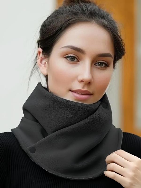 Solid Color Polar Fleece Scarf, Soft Comfortable Windproof Outdoor Travel Scarf, Fashion Accessories for Women & Men