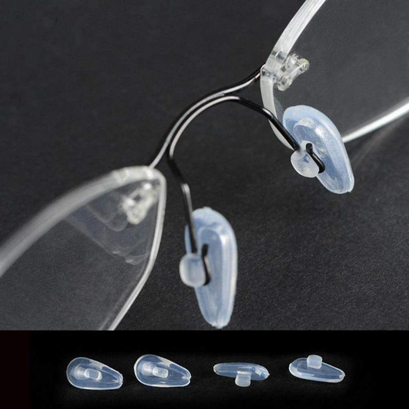 Push-in Eyeglass Nose Pads,Soft Silicone Air Cushion Glasses Replacement Nosepad,14mm Air Chamber Air Bag Nose Count ,Anti-slip Nose Bridge Pads for Eye Glasses Sunglasses(Clear,5 Pairs)