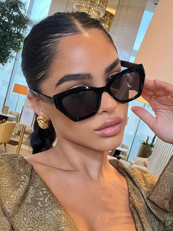 Women's Tinted Lenses Plain Color Sunglasses, Trendy Casual Sunglasses for Everyday Use, Fashion Accessories for Outdoor Activities