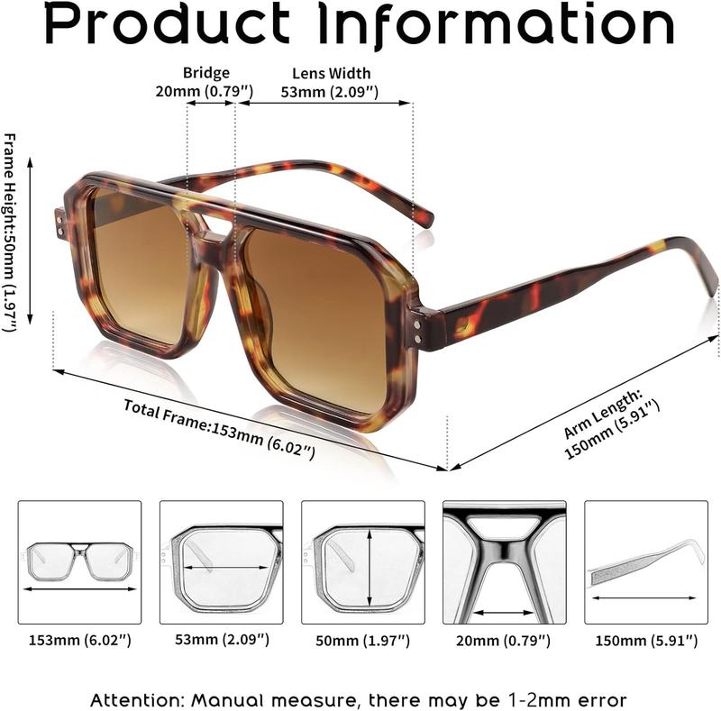 FEISEDY Square Sunglasses Men Women Retro Trendy 70s  Sunglasses Plastic Frame B2939