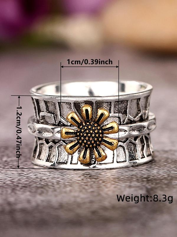 Fashion Flower Design Cuff Ring, New Fashion Accessories for Women & Girls, Casual Jewelry for Party, Daily Clothing Decor, Trendy All-match & Exquisite Jewelry for Birthday Gift