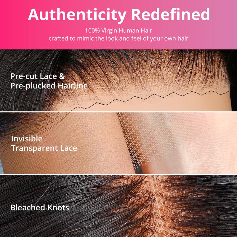 Megalook Glueless Wigs Human Hair Pre Plucked Pre Cut Loose Deep Wave Lace Front Wigs 6x5 Closure Wigs Human Hair 12A Loose Curly Wig Bleached Knots