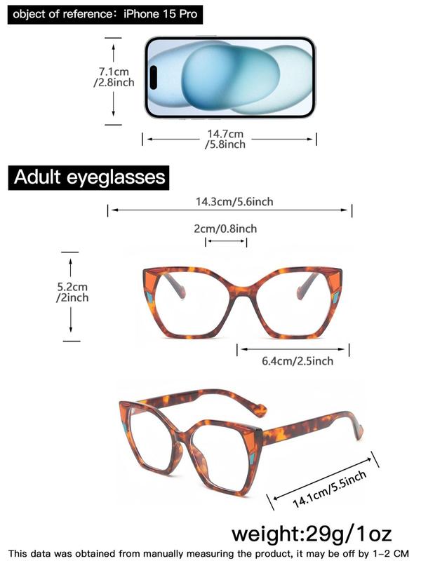 Trendy Fashion Tortoiseshell Print & Colorblock Eyeglasses, Casual Square Frame Eyeglasses for Work, Daily Clothing Decor, Perfect for Students Daily Use