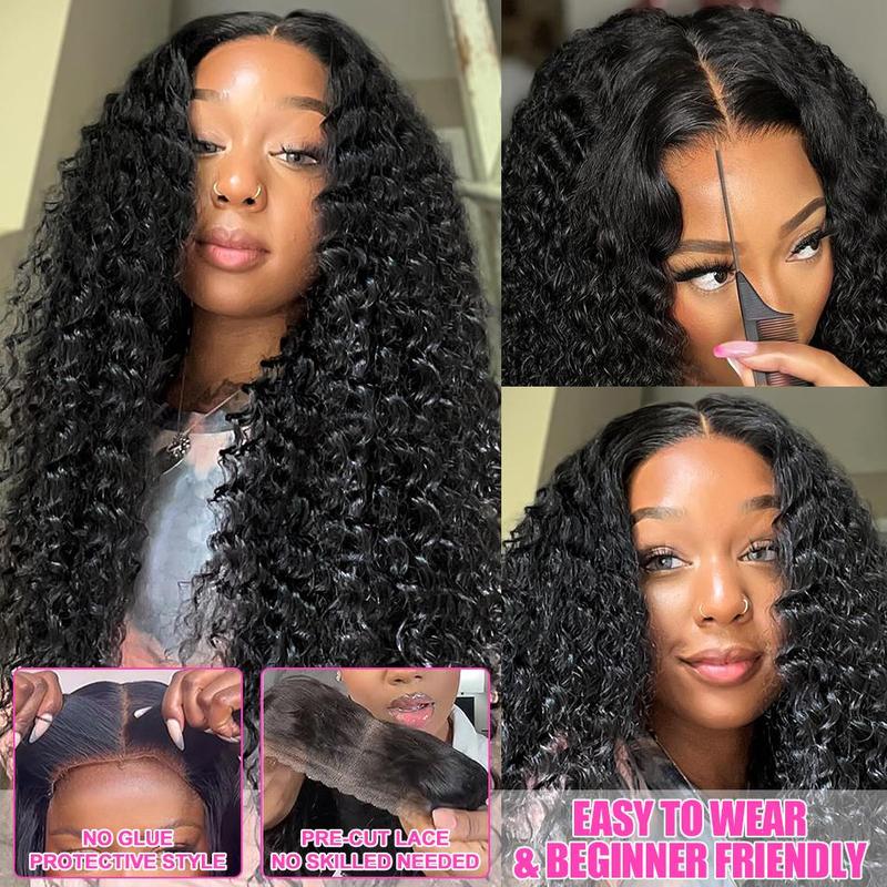 Glueless Wig Human Hair Deep Wave Human Hair Wigs 6x4 5x5 Pre Cut Lace Wig Brazilian Human Hair Wigs Ready To Wear Lace Closure Wigs for Women 180 Density
