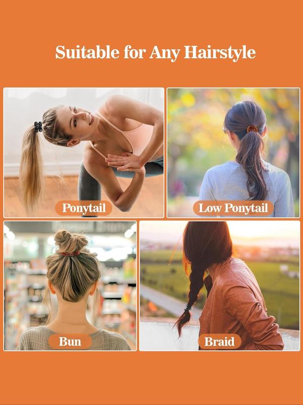Simple Style Plain Color Elastic Telephone Line Hair Ties, Casual Versatile Hair Accessories for Women, Minimalist Headwear Suitable for Thick Hair