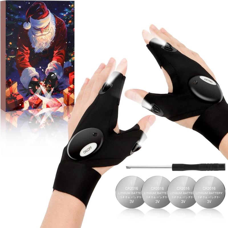 Christmas Stocking Stuffers for Adults Men, Gifts for Men, LED Flashlight Gloves, for Men Dad Him Husband Boyfriend, Cool Gadgets Camping Essentials Unique White Elephant Gifts for Men