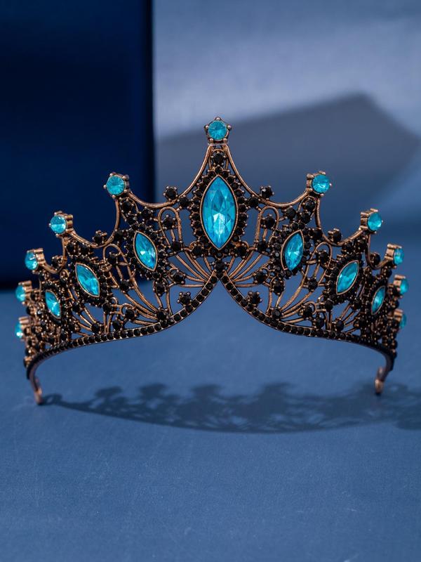 Women's Vintage Artificial Crystal Tiara, Elegant Rhinestone Decor Crown, Luxurious Women's Wedding Headpiece For Wedding Party Formal Occasions
