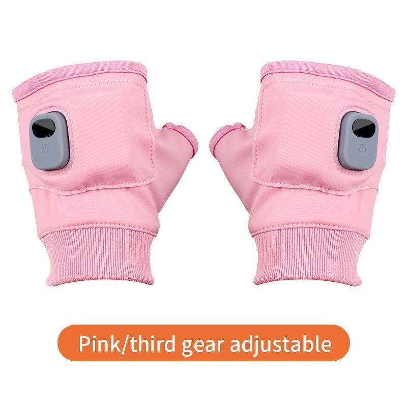 PENGTENG USB Rechargeable Heated Gloves, 1 Pair 3-level Temperature Control Heated Gloves, Suitable for Cycling, Skiing and Motorcycles, Hand Warmer for Women & Men