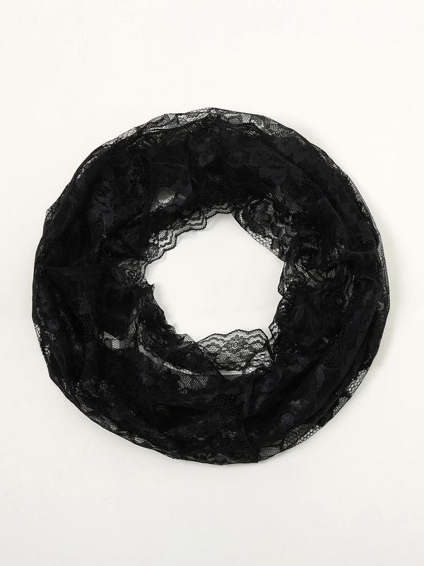 Women's Elegant Hollow Out Flower Design Headscarf, Fashionable Lace Embroidered Headscarf, Wedding Bridal Headwear for Women