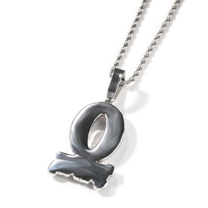 KingVon The same (exclusive to iron powder) English letter O-type BLOCK Zircon pendant Zircon pendant