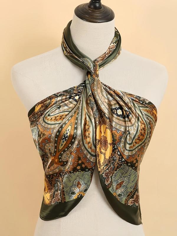 Random Pattern Scarf, Fashionable Printed Bandana for Women & Girls for Daily Use, Trendy All-match & Exquisite Scarf for Birthday Gift