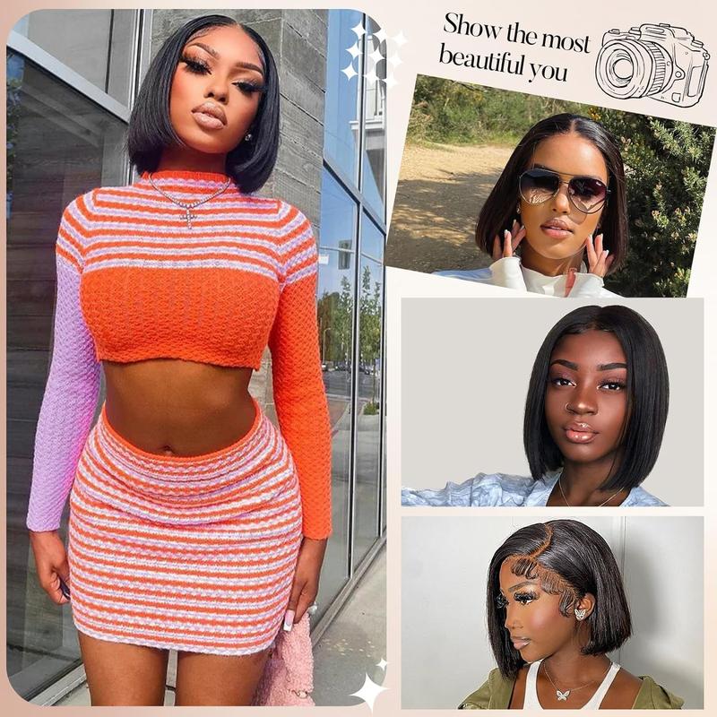 West Kiss Ready Go Pre Cut Glueless 7x4 Bob Wig Straight Human Hair Wig Pre Bleached Pre Plucked With Baby Hair