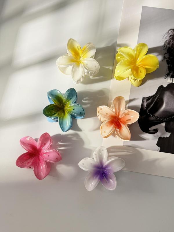Cute Flower Design Mini Hair Claws, Casual and Versatile Hair Accessories for Women, Minimalist Headwear Suitable for Thick Hair