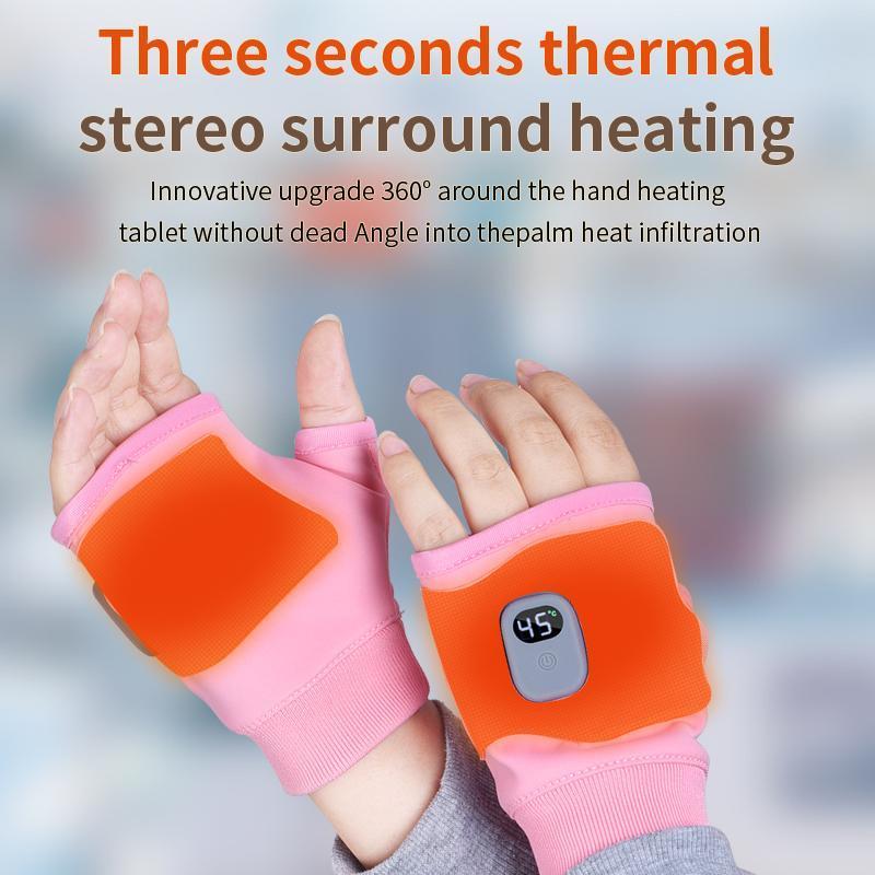 PENGTENG USB Rechargeable Heated Gloves, 1 Pair 3-level Temperature Control Heated Gloves, Suitable for Cycling, Skiing and Motorcycles, Hand Warmer for Women & Men