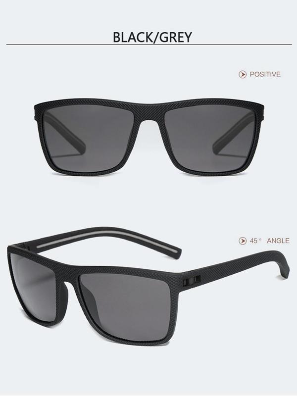 Unisex Simple Style Square Frame Sunglasses, Trendy Casual Sunglasses for Everyday Use, Fashion Accessories for Outdoor Activities