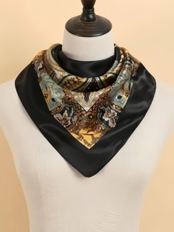 Random Pattern Scarf, Fashionable Printed Bandana for Women & Girls for Daily Use, Trendy All-match & Exquisite Scarf for Birthday Gift
