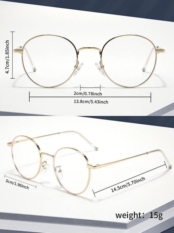 Unisex Preppy Style Round Frame Eyeglasses, 1 Pair Trendy All-match Minimalist Eyeglasses for Everyday, Versatile Accessories for Daily Use