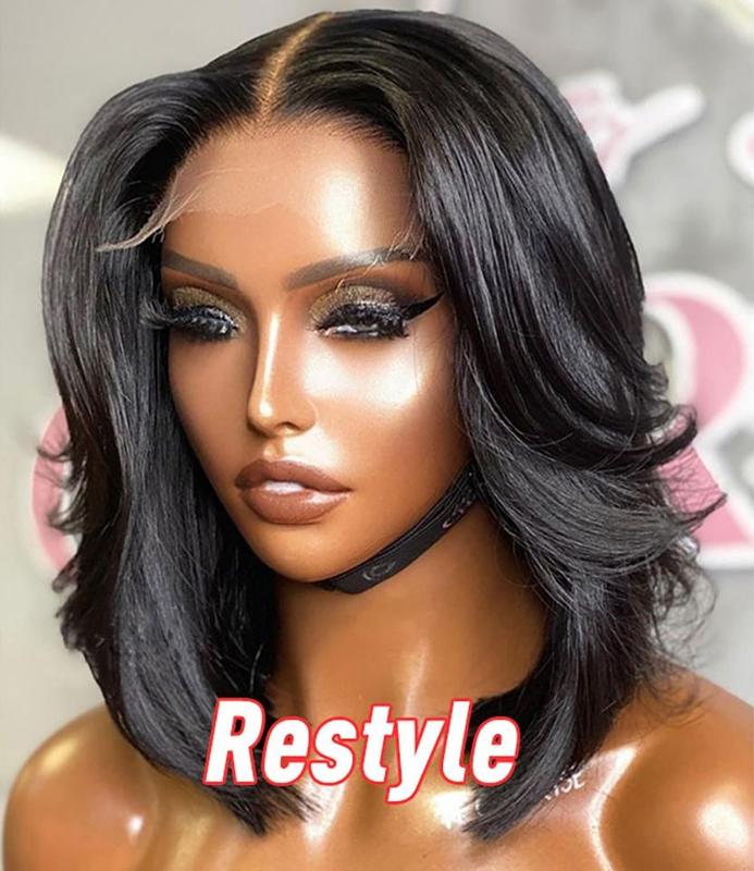 West Kiss Ready Go Pre Cut Glueless 7x4 Bob Wig Straight Human Hair Wig Pre Bleached Pre Plucked With Baby Hair
