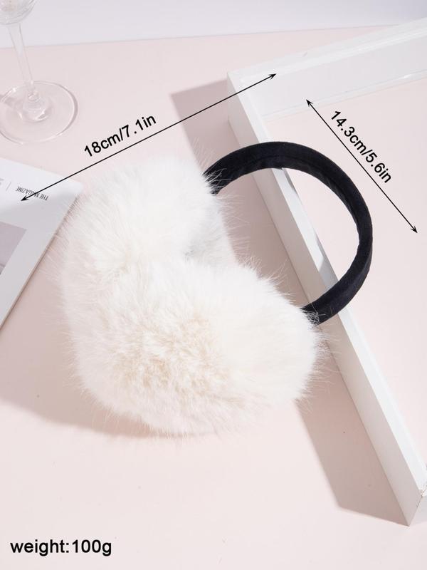 Women's Solid Color Fashion Large Fluffy Plush Earmuffs, Casual Simple Plain Color Soft Comfortable Ear Cover, Elegant All-match Warm Ear Cover for Winter