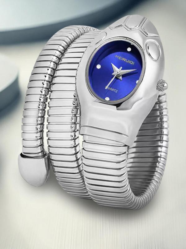 Women's Elegant Rhinestone Decorated Snake Design Quartz Watch, Exquisite Trendy Wristwatch, Fashionable Watch for Women As Gift with Box