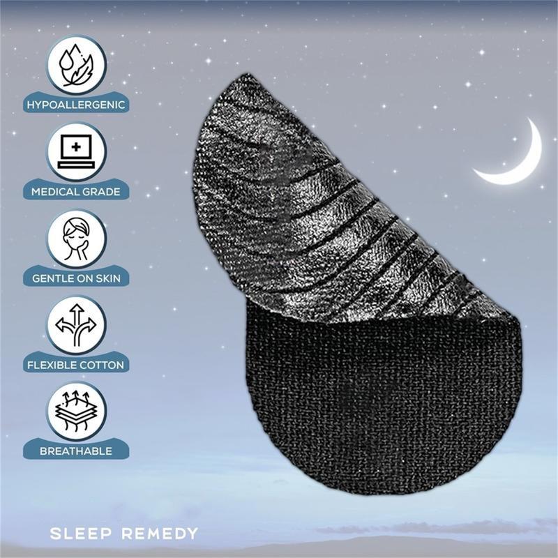 Oral tape (pack of 60 pieces), black soft- grade fabric,anti-snoring,sleep- improving breathing patch,60 pieces supplied twice a month