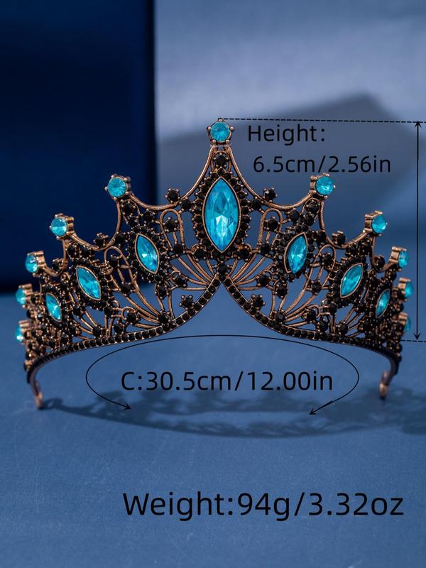 Women's Vintage Artificial Crystal Tiara, Elegant Rhinestone Decor Crown, Luxurious Women's Wedding Headpiece For Wedding Party Formal Occasions