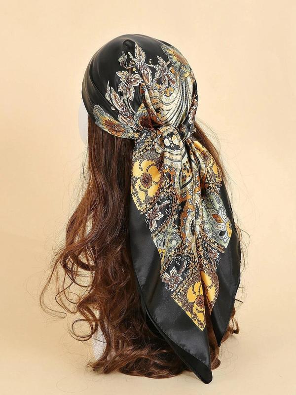 Random Pattern Scarf, Fashionable Printed Bandana for Women & Girls for Daily Use, Trendy All-match & Exquisite Scarf for Birthday Gift