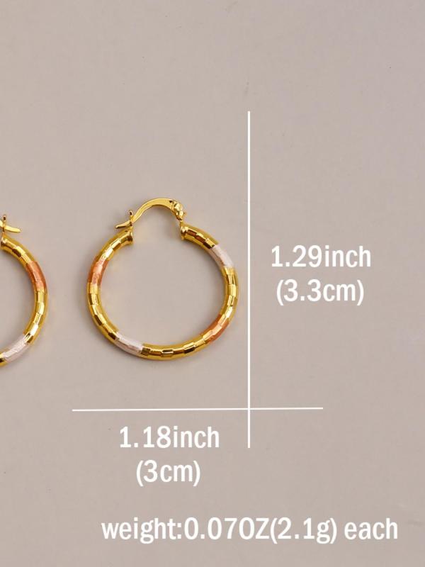 1 Pair Fashion Simple Elegant Hoop Earrings
