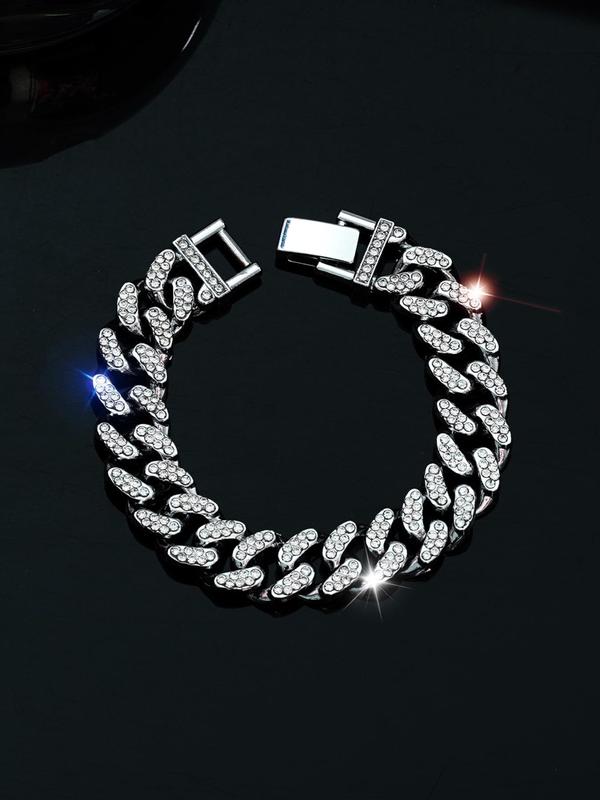 Rhinestone Decor Chain Bracelet, Fashion Jewelry for Party, Daily Clothing Decor, Trendy All-match & Exquisite Jewelry for Birthday Gift