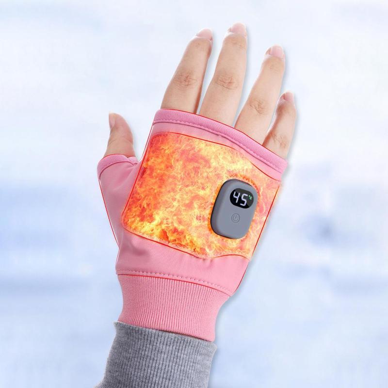 PENGTENG USB Rechargeable Heated Gloves, 1 Pair 3-level Temperature Control Heated Gloves, Suitable for Cycling, Skiing and Motorcycles, Hand Warmer for Women & Men
