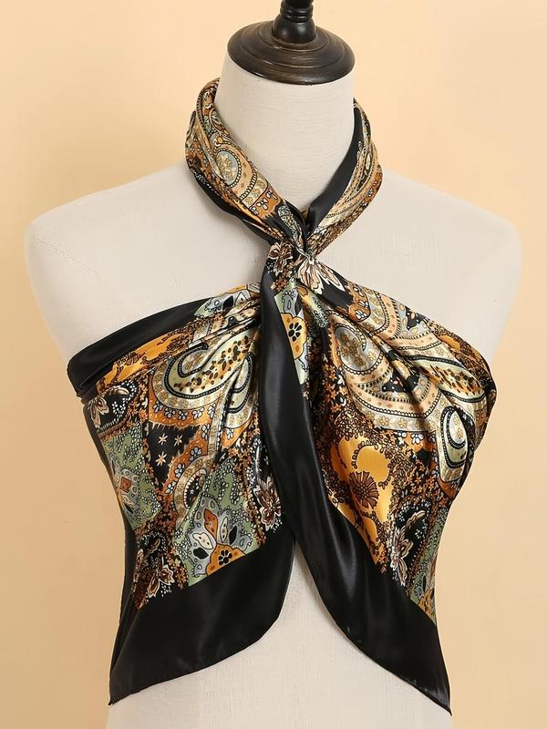Random Pattern Scarf, Fashionable Printed Bandana for Women & Girls for Daily Use, Trendy All-match & Exquisite Scarf for Birthday Gift