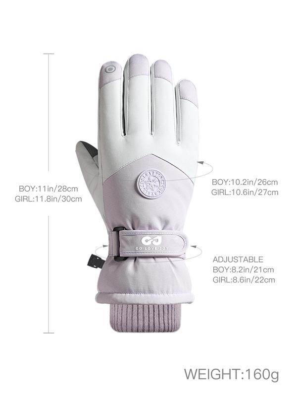 Windproof Ski Gloves, Touch Screen Warm Gloves for Outdoor Cycling Hiking, Unisex Outdoor Sports Gloves for Fall & Winter