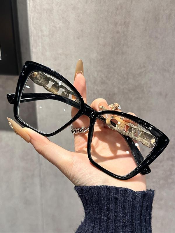 Unisex Vintage Cat Eye Frame Eyeglasses, Trendy Casual Eyeglasses for Everyday Use, Fashion Accessories for Outdoor Activities