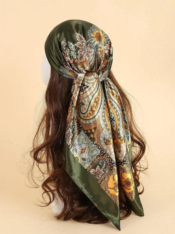 Random Pattern Scarf, Fashionable Printed Bandana for Women & Girls for Daily Use, Trendy All-match & Exquisite Scarf for Birthday Gift