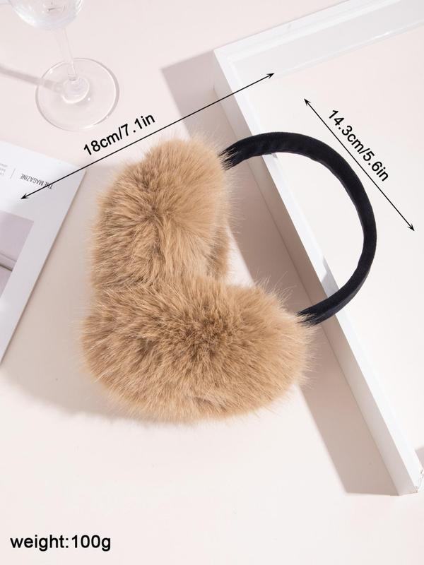Women's Solid Color Fashion Large Fluffy Plush Earmuffs, Casual Simple Plain Color Soft Comfortable Ear Cover, Elegant All-match Warm Ear Cover for Winter