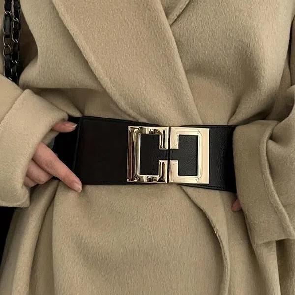 Women's Solid Color Wide Belt, Fashionable Elastic Belt for Daily Clothing Decoration, Trendy All-match & Exquisite Belt for Birthday Gift