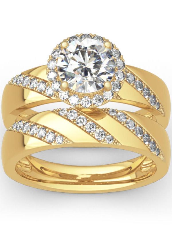 Fashion Classic Rhinestone Decorated Ring for Women (2counts), Elegant Accessories for Party, Daily Clothing Decor, Trendy All-match & Exquisite Jewelry for Birthday Gift