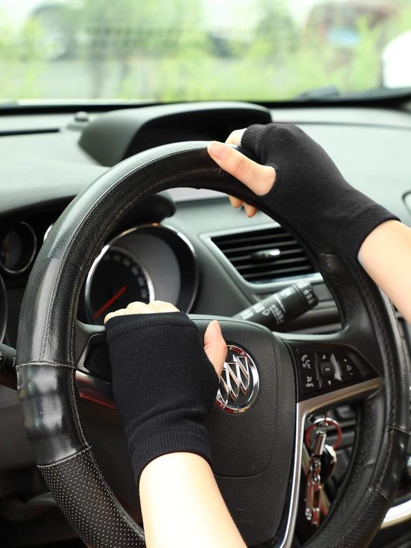 Fingerless Warm Gloves with Thumb Hole Cozy Half Fingerless Typing Gloves Knit Mittens for Women Men 4 Pairs