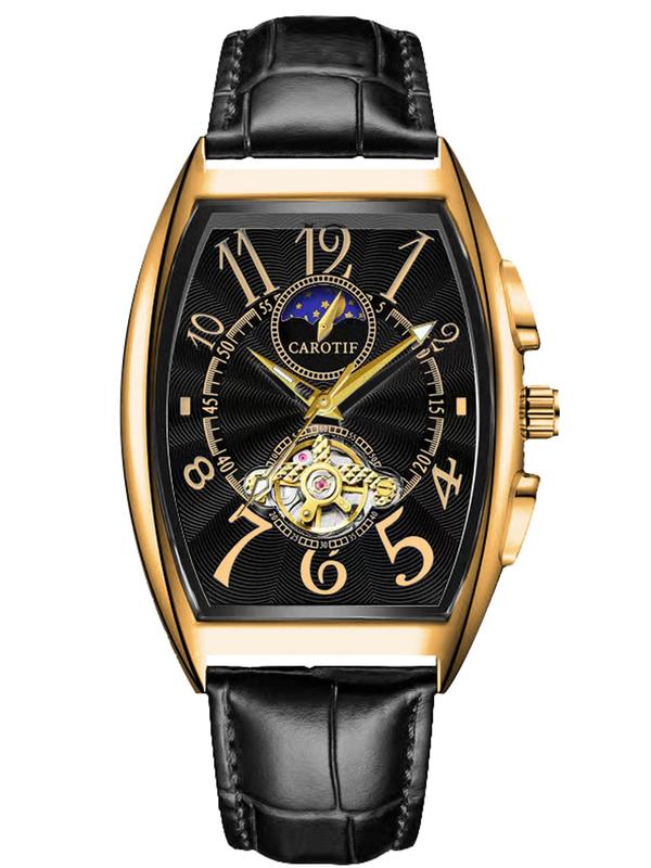 Men's Business Fashion Rectangle Mechanical Watch, Fashion Watch for Party, Daily Clothing Decor, Trendy All-match & Exquisite Watch for Birthday Gift
