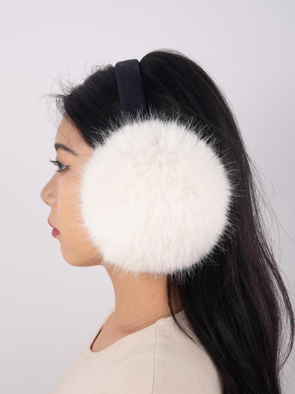 Women's Solid Color Fashion Large Fluffy Plush Earmuffs, Casual Simple Plain Color Soft Comfortable Ear Cover, Elegant All-match Warm Ear Cover for Winter