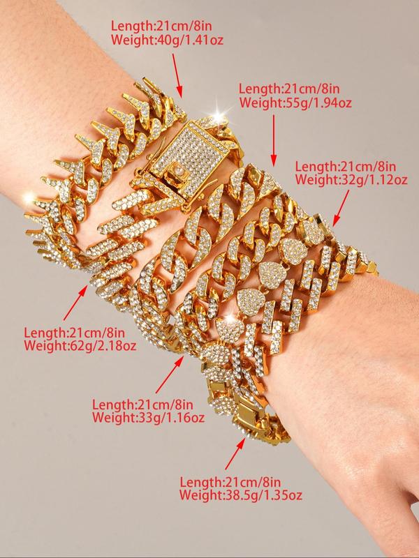 Rhinestone Decor Chain Bracelet, Fashion Jewelry for Party, Daily Clothing Decor, Trendy All-match & Exquisite Jewelry for Birthday Gift