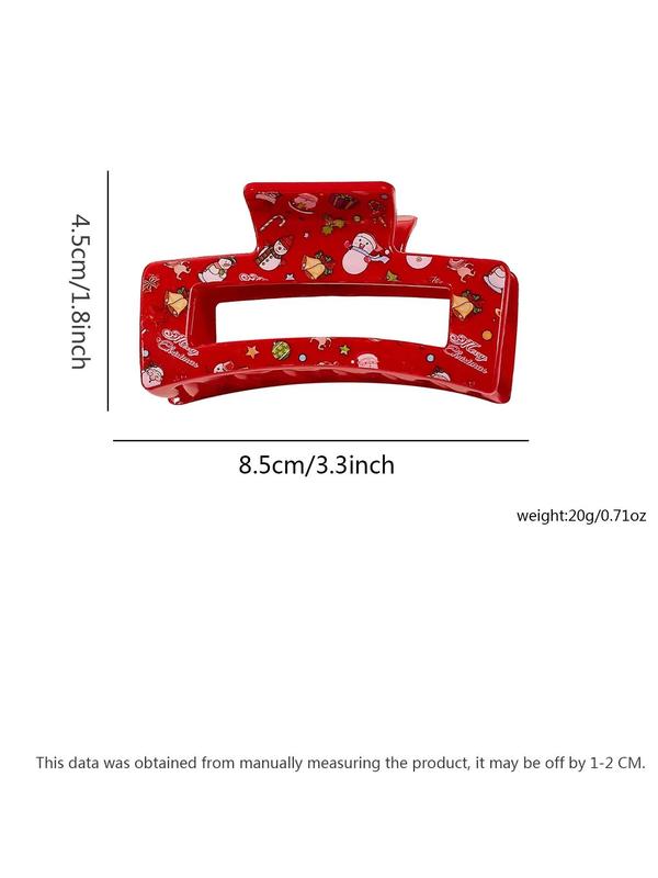 Christmas Themed Hair Claws, Cute Snowman & Tree  & Santa Claus Pattern Hair Claws, Fashion Hair Accessories for Women & Girls