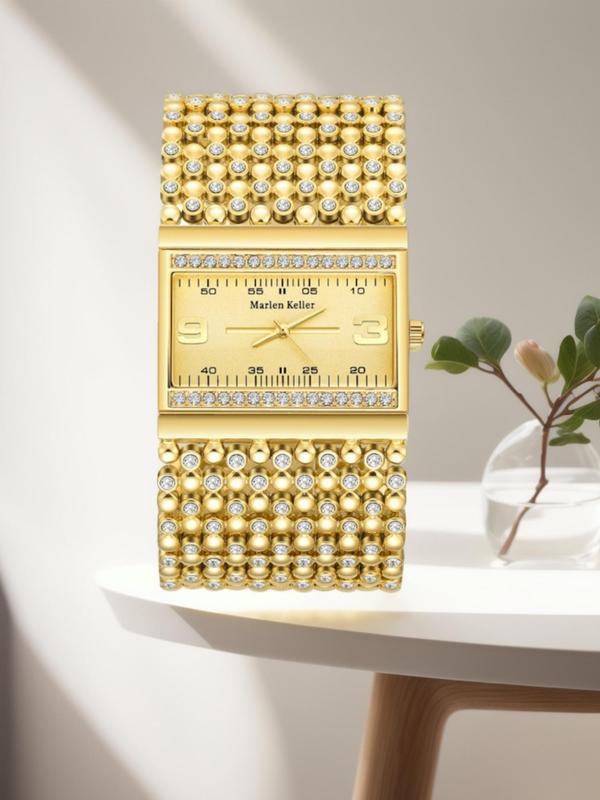 Women's Elegant Rhinestone Decorated Quartz Watch, Exquisite Trendy Wristwatch, Fashionable Watch for Women As Gift with Box